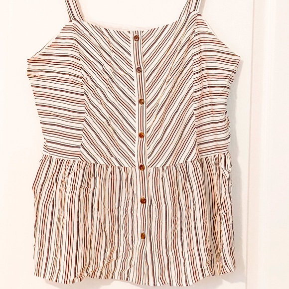 Loft Striped Peplum Cami Tank top-sz Med - Picture 1 of 3